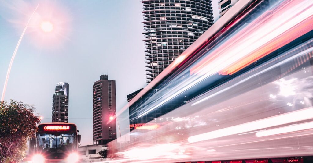 pexels photo 1494582 1494582 Captivating cityscape with light trails and modern architecture in Panama City captured at night.